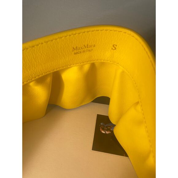 Max Mara Yellow Leather Ruffle Belt F/W 2019 Made in Italy ~ Sz S ~ Pristine! - Picture 4 of 9